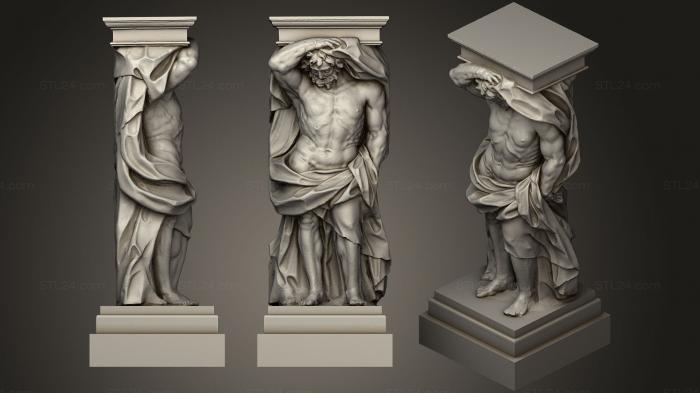 Статуи античные и исторические (Статуя 84 Атлант, STKA_1535) 3D модель для ЧПУ станка